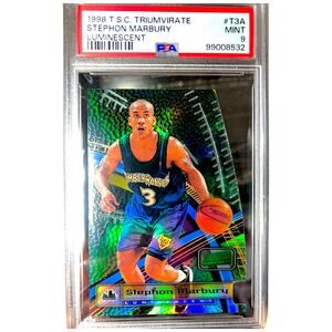 1998 Topps Stadium Club Triumvirate Luminescent #T3a Stephon Marbury PSA 9 Pop 4